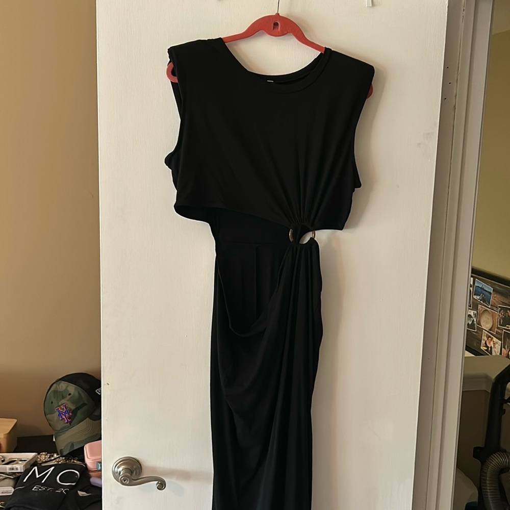 Long black cutout dress
